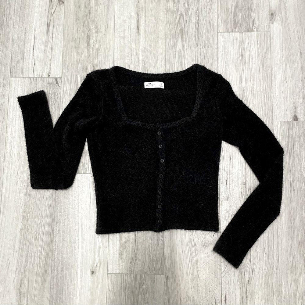 Hollister Eyelash Cardigan, Black (Sz Small)